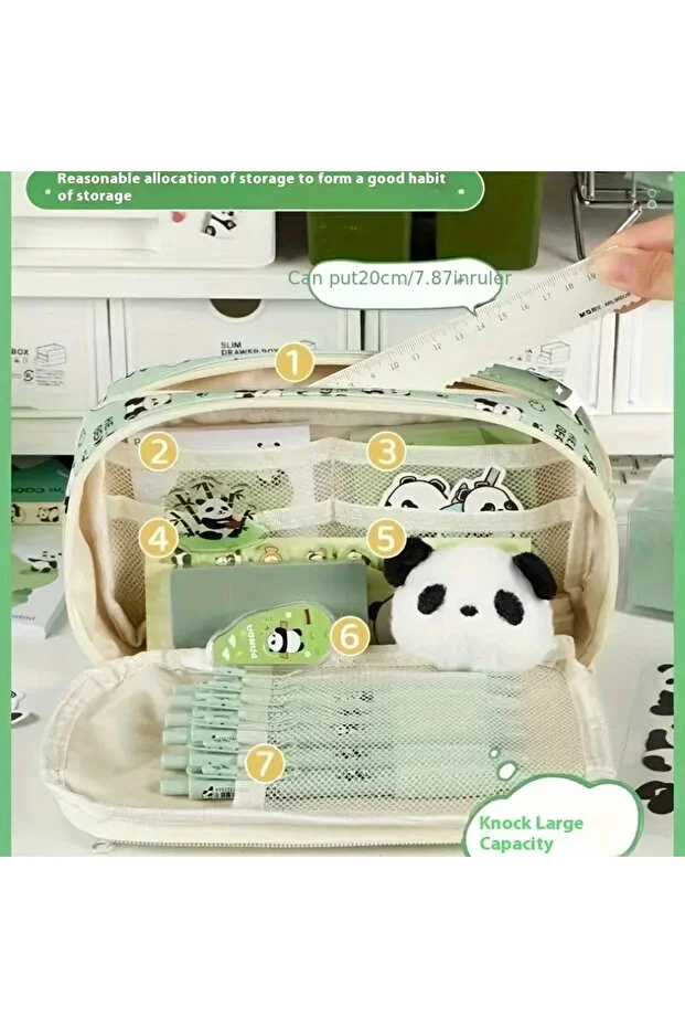 2025 Yeni kızlar kalem kutusu panda(Peluş bir broş+ bebek+5 det stickers+2 klip) 2025 Yeni kızlar kalem kutusu panda(Peluş bir broş+ bebek+5 det stickers+2 klip)